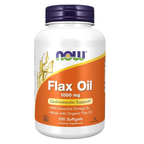 Miniaturka artykułu - NOW FOODS Flax Oil 1000mg, 100 kapsułek 