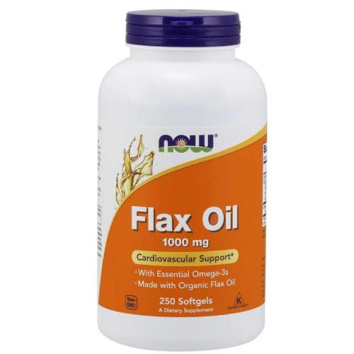 Miniaturka artykułu - NOW FOODS Flax Oil 1000mg, 250 kapsułek