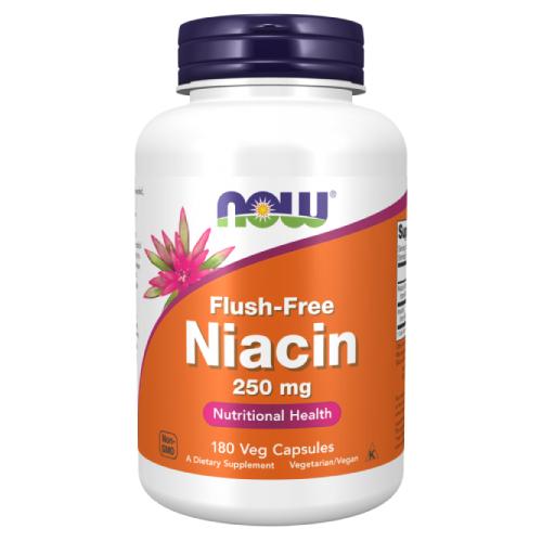 Miniaturka artykułu - Now Foods Flush-Free Niacin 250 mg Niacyna, 180 kaps.