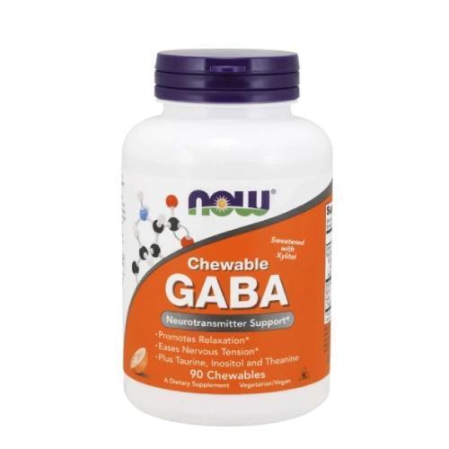 Miniaturka artykułu - Now Foods GABA  250 mg, 90 tabletek do ssania KR&Oacute;TKA DATA 30.09.2026