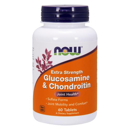 Miniaturka artykułu - NOW FOODS Glukozamina 750 mg z Chondroityną, 60 tabletek