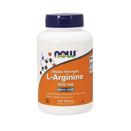 Miniaturka artykułu - Now Foods L-Arginina 1000 mg, 120tabl.