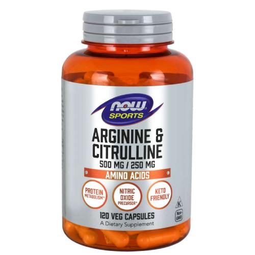 Miniaturka artykułu - NOW FOODS L-Arginine L-Citrulline, 120 kapsułek