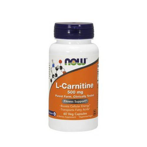 Miniaturka artykułu - Now Foods L-carnitine 500mg kaps. 60kaps.