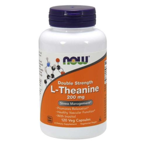 Miniaturka artykułu - NOW FOODS L-Theanine 200 mg, 120 kaps.