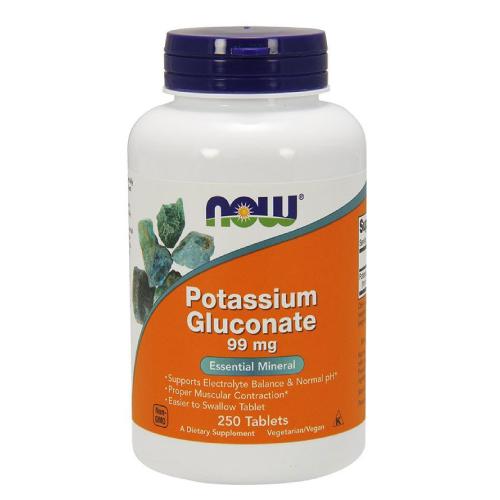 Miniaturka artykułu - NOW FOODS Potassium Gluconate - Potas /glukonian potasu, 250 tabletek