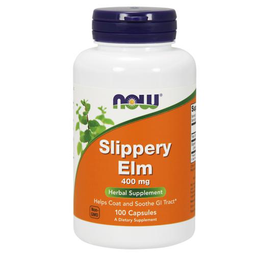 Miniaturka artykułu - Now Foods Slippery Elm - Wiąz Czerwony 400 mg, 100 kaps.
