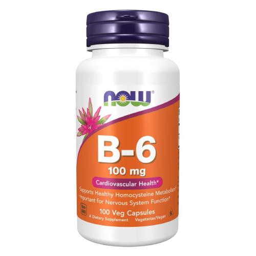 Miniaturka artykułu - NOW FOODS Witamina B-6 100mg, 100 kapsułek 
