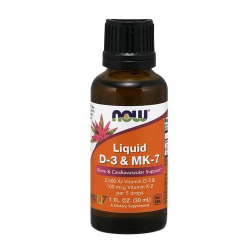 Miniaturka artykułu - Now Foods Witamina D-3 i K2 MK-7 krople, 30ml