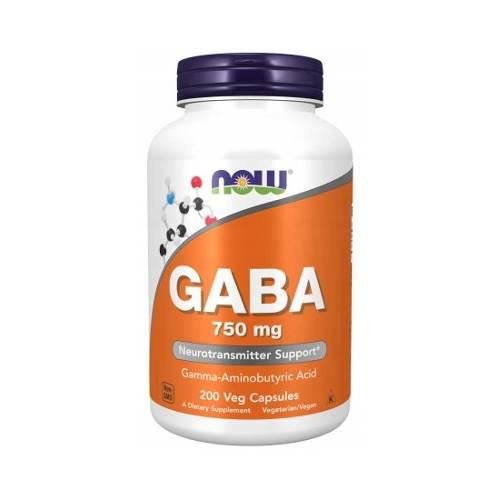 Miniaturka artykułu - NOW Gaba 750mg, 200 kapsułek
