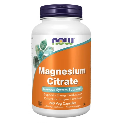 Miniaturka artykułu - NOW Magnesium citrate Cytrynian magnezu, 120 vege kaps.