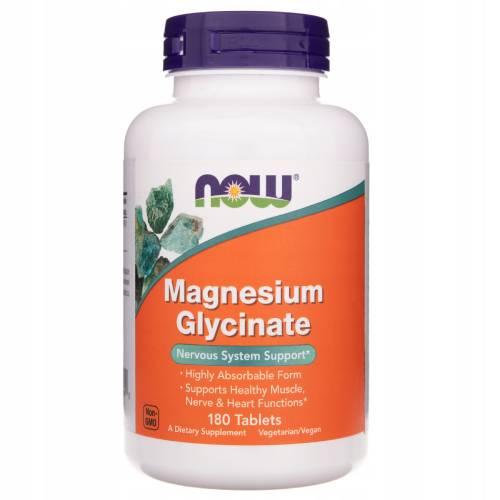 Miniaturka artykułu - NOW Diglicynian Magnezu Magnesium Glycinate 100mg, 180 tabletek