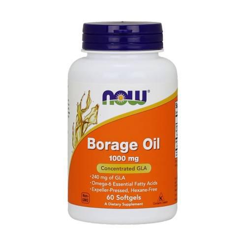 Miniaturka artykułu - Now Borage Oil Olej z nasion og&oacute;recznika 1000mg, 60kaps.