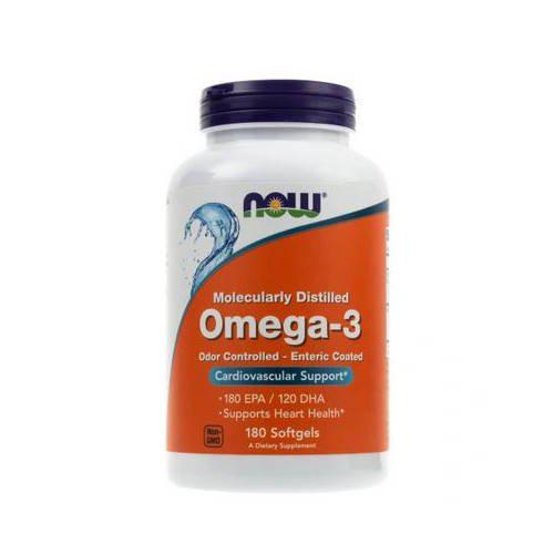 Miniaturka artykułu - NOW Omega-3 1000mg (EPA 180mg-DHA 120), 180 kaps.