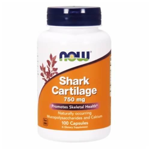Miniaturka artykułu - NOW shark cartilage 750mg -100kapsułek  KR&Oacute;TKA DATA 31.10.2026