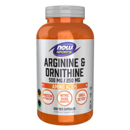 Miniaturka artykułu - NOW sports Arginine/Ornithine - 250kapsułek 