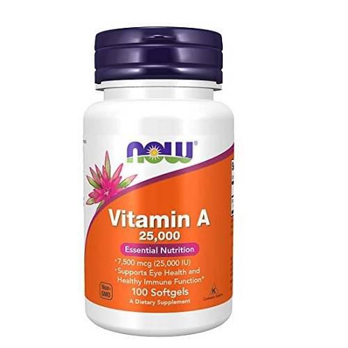 Miniaturka artykułu - NOW FOODS Vitamin A 25000iu, 100 kaps.