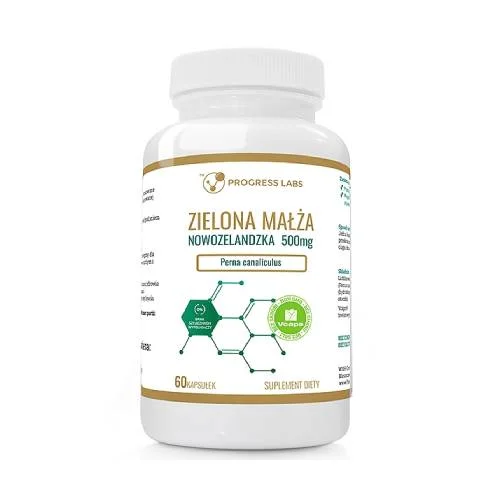 Miniaturka artykułu - Progress Labs Zielona małża nowozelandzka 500 mg, 60 kaps.