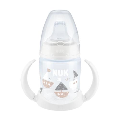 Miniaturka artykułu - NUK Butelka FC+Butelka uchwytami i wskaźnikiem temperatury ustnik silikonowy niekapek, biała 6-18m, 150ml