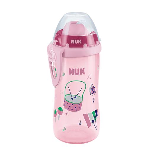 Miniaturka artykułu - NUK FLEXI CUP Kubek niekapek z silikonową słomką, 300 ml r&oacute;żowy