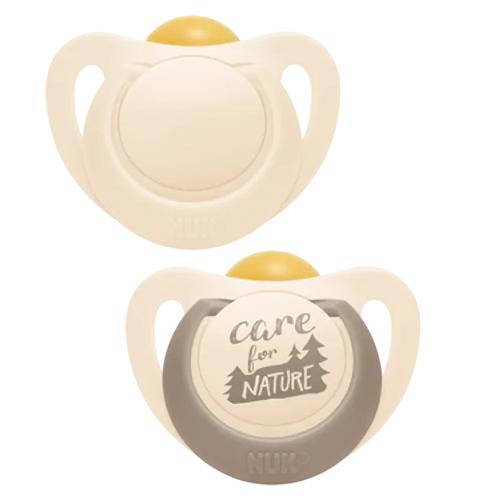 Miniaturka artykułu - NUK FOR NATURE Smoczek uspokajający lateksowy 0-6m beżowy, 2 sztuki