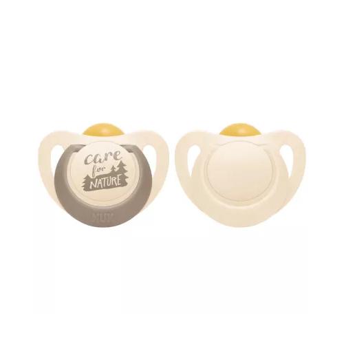 Miniaturka artykułu - NUK FOR NATURE Smoczek uspokajający lateksowy 18-36m beżowy, 2 sztuki	