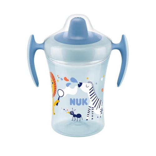Miniaturka artykułu - NUK Kubek niekapek Trainer Cup z miękkim ustnikiem 6m+ niebieski, 230ml