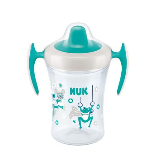 Miniaturka artykułu - NUK Kubek niekapek Trainer Cup z miękkim ustnikiem 6m+ turkusowy, 230ml