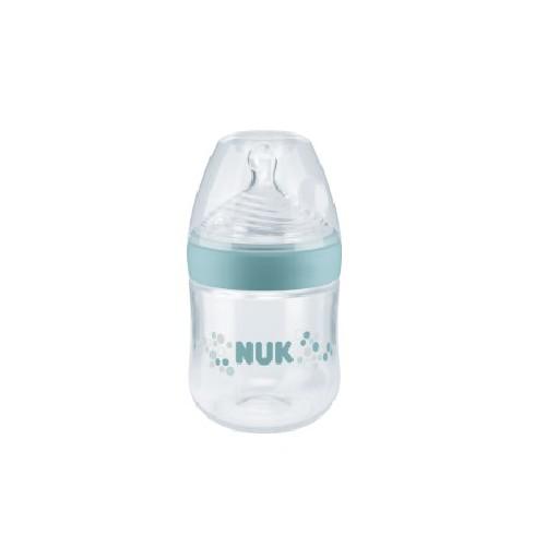 Miniaturka artykułu - NUK NATURE Sense Butelka (0-6m) ze smoczkiem silikonowym Turkusowa, 150ml