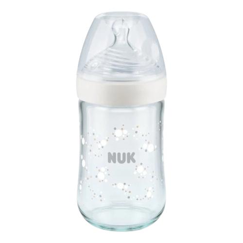 Miniaturka artykułu - NUK Nature Sense Butelka ze wskaźnikiem temperatury M 6-18m biała, 260ml