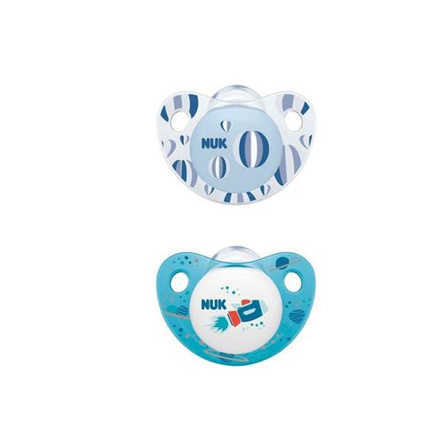 Miniaturka artykułu - NUK Smoczek silikonowy anatomiczny Trendline 0-6m Boy, 2 szt.