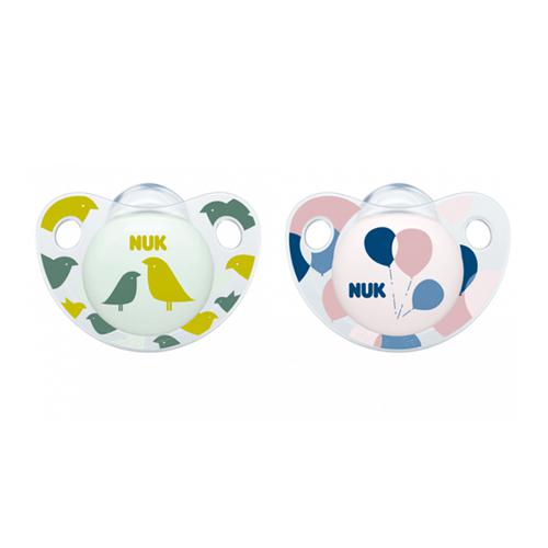 Miniaturka artykułu - NUK Smoczek silikonowy anatomiczny Trendline 0-6m Girl, 2 szt.	