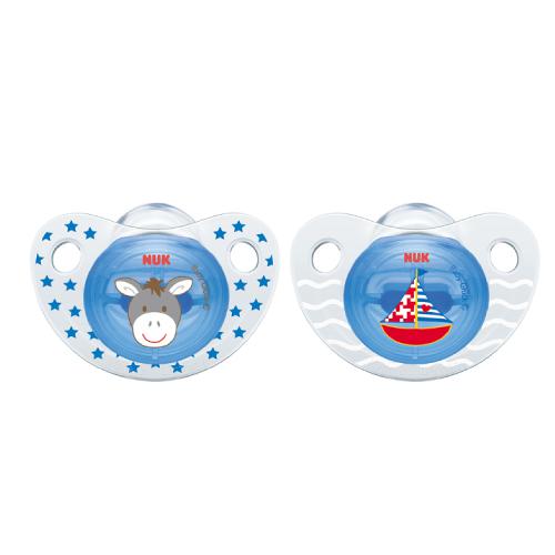 Miniaturka artykułu - NUK Smoczek silikonowy Baby Gluck niebieski + niebieski 0-6m, 2 szt.