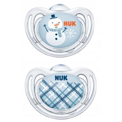 Miniaturka artykułu - NUK Smoczek silikonowy Freestyle Snow bałwanek 6-18m, 2szt.