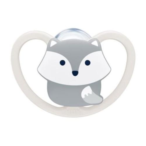 Miniaturka artykułu - NUK Space Smoczek uspokajający 0-6m silikonowy biały mix, 1szt.