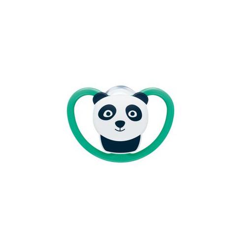 Miniaturka artykułu - NUK Space Smoczek uspokajający 6-18 silikonowy Panda, 1szt.