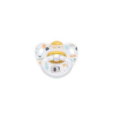 Miniaturka artykułu - NUK HAPPY KIDS Smoczek uspokajający lateks 0-6m biały, 1szt.