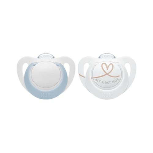 Miniaturka artykułu - NUK Smoczek uspokajający silikonowy Star 0-6m BOY, 2szt.