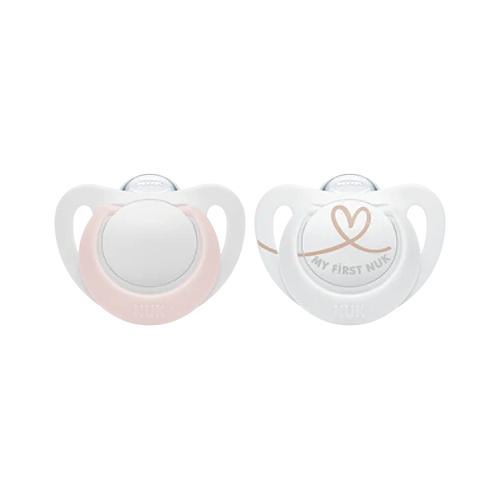 Miniaturka artykułu - NUK Smoczek uspokajający silikonowy Star 0-6m GIRL, 2szt.