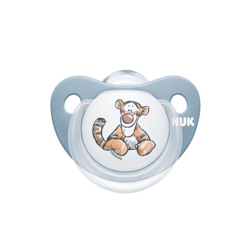 Miniaturka artykułu - NUK Smoczek uspokajający silikonowy Tygrysek 0-6m (730324), 1 sztuka