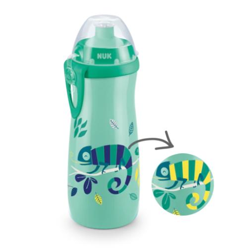Miniaturka artykułu - NUK Sports Cup Kubek z silikonowym ustnikiem sportowym 450ml Kameleon zielony