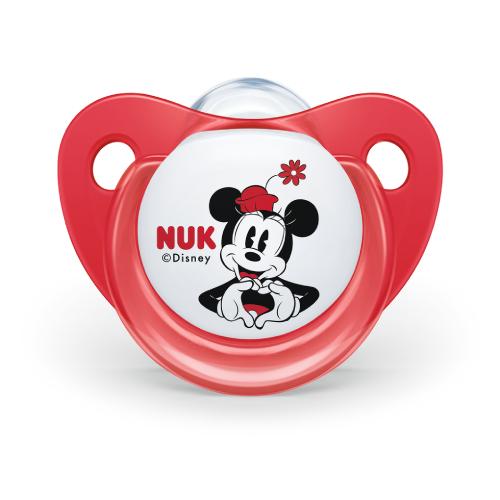 Miniaturka artykułu - NUK Trendline Disney Myszka Miki Smoczek silikonowy uspokajający 0-6m czerwony