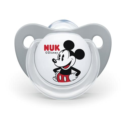 Miniaturka artykułu - NUK Trendline Disney Myszka Miki Smoczek silikonowy uspokajający 6-18m szary