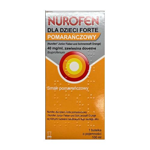 Miniaturka artykułu - Nurofen dla dzieci Forte pomarańczowy 40 mg/ml, 100 ml Delfarma