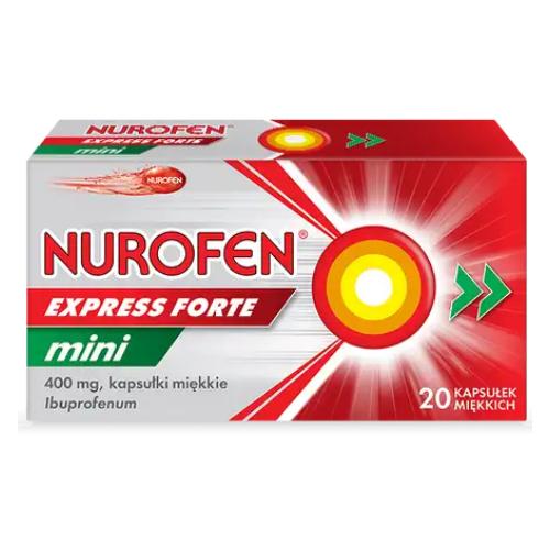 Miniaturka artykułu - Nurofen Express Forte Mini 400 mg, 20 kapsułek miękkich