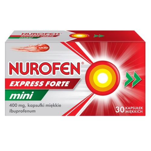 Miniaturka artykułu - Nurofen Express Forte Mini 400 mg, 30 kapsułek miękkich