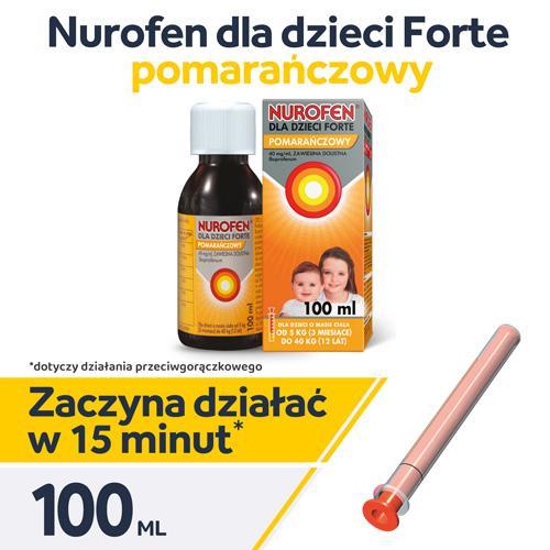 Miniaturka artykułu - Nurofen Forte pomarańczowy - zawiesina, 100 ml  KRÓTKA DATA 30.09.2025
