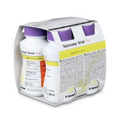 Miniaturka artykułu - NUTRICOMP DRINK PLUS smak bananowy, 4x200ml BRAK KARTONU ZBIORCZEGO