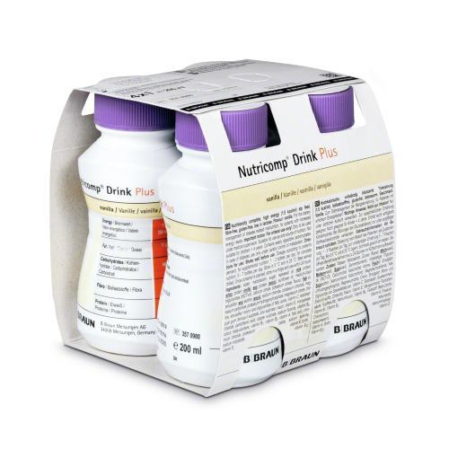NUTRICOMP DRINK PLUS smak waniliowy, 4x200ml BRAK TEKTUROWEGO OPAKOWANIA