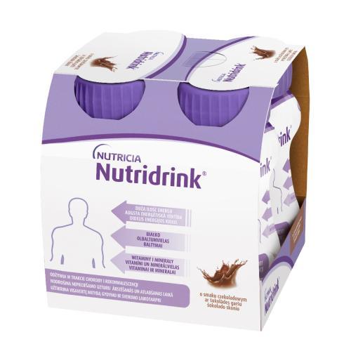 Miniaturka artykułu - Nutridrink czekoladowy, 4x125ml BRAK KARTONU ZBIORCZEGO